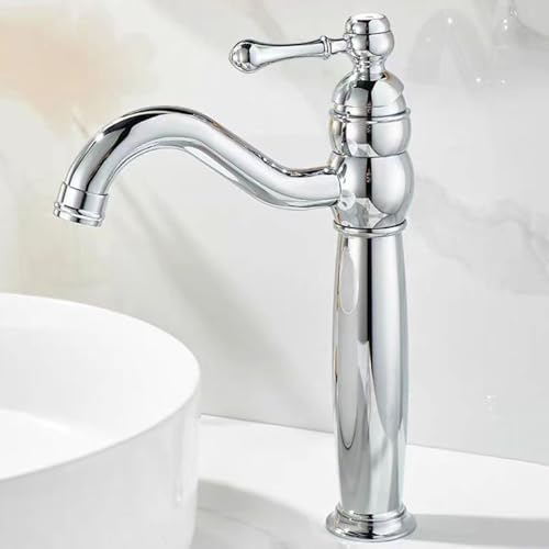 ZYCDP Waschtischarmatur Retro Messinge Einhebelmischer Wasserhahn Bad 360 Grad Drehbar Chrom Hoch ZYCDP Waschtischarmatur Retro Messinge Einhebelmischer Wasserhahn Bad 360 Grad Drehbar Chrom Hoch von ZYCDP