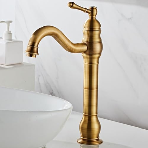 ZYCDP Wasserhahn Bad Retro Vintage 360 Grad Drehbar Einhebel Mischbatterie Bad Messing Antiquität Hoch ZYCDP Wasserhahn Bad Retro Vintage 360 Grad Drehbar Einhebel Mischbatterie Bad Messing Antiquität Hoch von ZYCDP