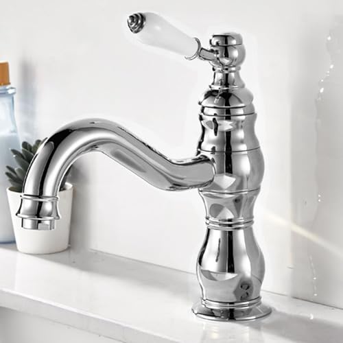 ZYCDP Wasserhahn Bad Vintage 360 Grad Drehbar Waschbeckenarmatur Einhebel Kalt Warm Chrom ZYCDP Wasserhahn Bad Vintage 360 Grad Drehbar Waschbeckenarmatur Einhebel Kalt Warm Chrom von ZYCDP