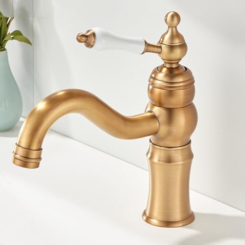 ZYCDP Wasserhahn Bad Vintage 360 Grad Drehbar Waschbeckenarmatur Kalt Warm Einhebel Antiquität ZYCDP Wasserhahn Bad Vintage 360 Grad Drehbar Waschbeckenarmatur Kalt Warm Einhebel Antiquität von ZYCDP