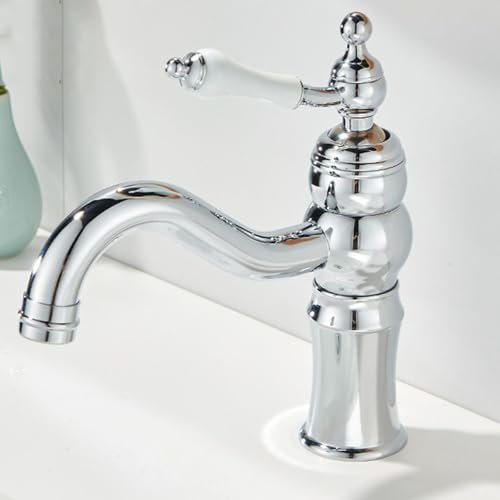 ZYCDP Wasserhahn Bad Vintage 360 Grad Drehbar Waschbeckenarmatur Kalt Warm Einhebel Chrom ZYCDP Wasserhahn Bad Vintage 360 Grad Drehbar Waschbeckenarmatur Kalt Warm Einhebel Chrom von ZYCDP