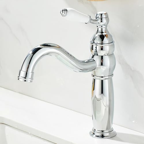 ZYCDP Wasserhahn Bad Vintage Waschtischarmatur 360 Drehbar Einhebelmischer Messing Chrom Kurz ZYCDP Wasserhahn Bad Vintage Waschtischarmatur 360 Drehbar Einhebelmischer Messing Chrom Kurz von ZYCDP