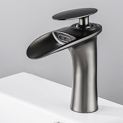 ZYCDP Wasserhahn Badezimmer Wasserfallen,Einhebelmischer Warm und Kalt wasser Mischbatterien Bad,Armatur Waschbecken Messing,Armatur für Waschbecken Badezimmer,Pistolengrau,Kurz ZYCDP Wasserhahn Badezimmer Wasserfallen,Einhebelmischer Warm und Kalt wasser Mischbatterien Bad,Armatur Waschbecken Messing,Armatur für Waschbecken Badezimmer,Pistolengrau,Kurz von ZYCDP