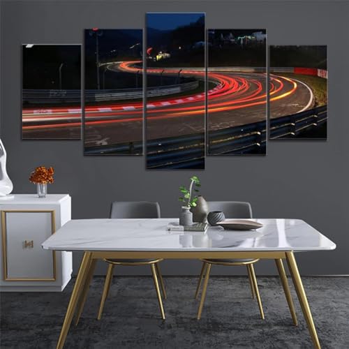 ZYCHKRL Moderne Bilder Wohnzimmer 5 Teiliger Nürburgring Rallye Strecke F1 Nacht Zeitraffer Poster Mit Rahmen Hd Für Heimdekoration Personalisierte Bilder Leinwandbilder Xxl ZYCHKRL Moderne Bilder Wohnzimmer 5 Teiliger Nürburgring Rallye Strecke F1 Nacht Zeitraffer Poster Mit Rahmen Hd Für Heimdekoration Personalisierte Bilder Leinwandbilder Xxl von ZYCHKRL