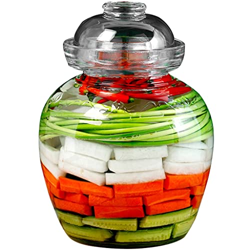 Fermentierglas Groß Haushalt Verdicktes Transparentes Glas Gurkenglas, Wasserdichtung Mit Deckel Kimchi-Glas, Champignons, Blumenkohl, Exquisite Musterdekoration von ZYCSH