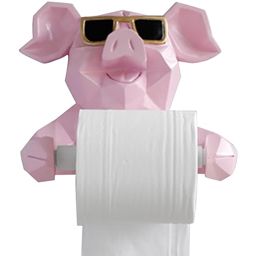 Klopapierhalter Niedliche Und Kreative Schweineform Toilettenpapier Halterung, Tierdekoration Zur Wandmontage Im Badezimmer Toilettenpapierhalter, (Color : Rosa, S : 19 * 22 * 16cm) von ZYCSH