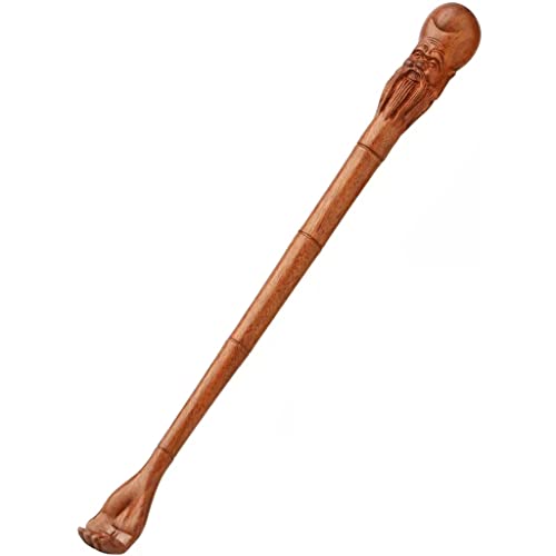 Rückenkratzer Holz Hand Mittellange Shouxing Grandpa-Form Kratzhand, Ältere Menschen Verwenden Massage/Juckreiz Lindern Kratzwerkzeug, Geburtstagsgeschenk (Color : Primary Color, S : 41.5 * 3.5cm) von ZYCSH