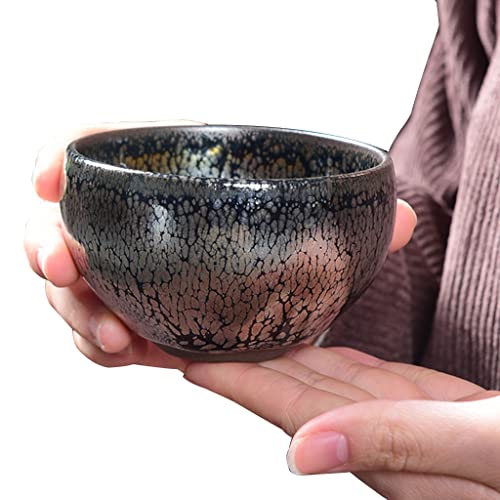 Teetasse Keramik Jianzhan Chinesisches Retro-Öltropfen-Glasurmuster Teeschale, Handgefertigter Kung Fu Meisterpokal Teebecher, 6 Verschiedene Innenausstattungen von ZYCSH