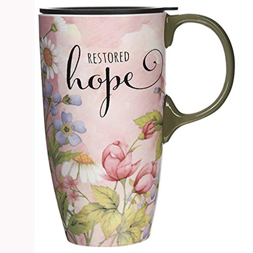 ZYCSKTL Kaffeetassen KaffeeTasse Keramiktasse mit Deckel, Home Water Cup Paar Tasse, große Kapazität handgemalte Blume Teetasse Milch Kaffeetasse, 500ml (Color : Pink, Size : 500ml) von ZYCSKTL