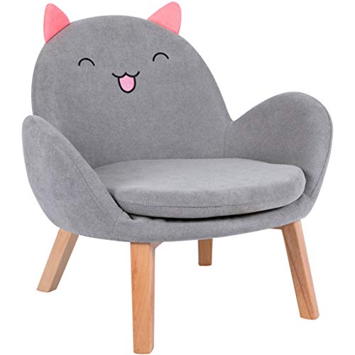 ZYCSKTL Netter Tierischer Sofastuhl Im Jungenschlafzimmer, Leseecke Und Unterhaltungsstühle, Geburtstagsgeschenk, Tragend 75kg (Color : Gray A, Size : 55 * 62 * 60cm) aus Buche, Fußstütze von ZYCSKTL