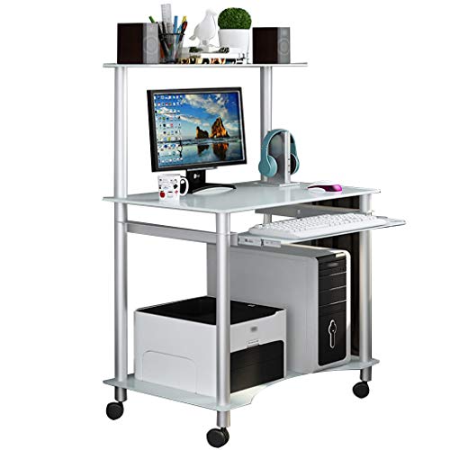 ZYCSKTL PC Tisch Geräumiger Computertisch,Einfacher Desktop-Mini-Computertisch, Kleiner Schreibtisch, Abnehmbarer Schreibtisch Aus Gehärtetem Glas von ZYCSKTL