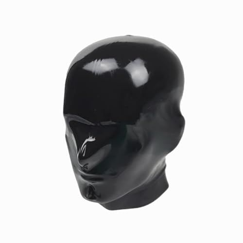 Bondage BDSM Maske Latexmasken Verschluss Würgemaske SM Kopfmaske Sexspielzeug Halloween Party Maske Gummimaske Fetisch Latexmasken BDSM Spielzeug Für Männer Frauen Erwachsene,M,Black von ZYDHHP