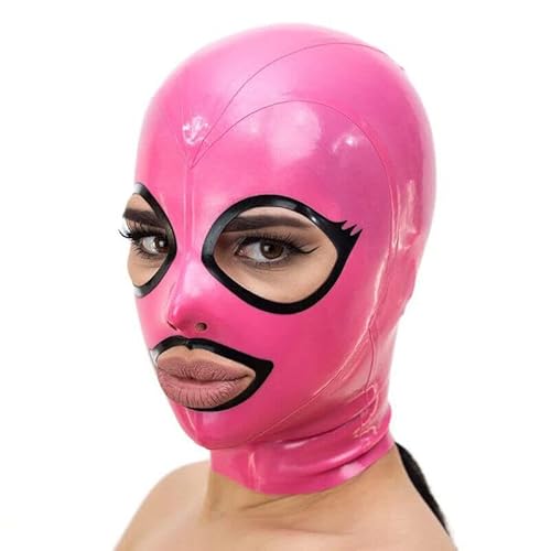 Bondage Maske Cosplay Halloween Latex Maske Extreme Sex SM Maske Kopfmaske BDSM Erotische Maske Latex Fetisch Sexspielzeug Für Paare Gummimaske,L,Pink von ZYDHHP