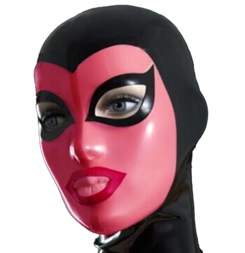 Bondage Maske SM Spiel Sex Latexmaske Maskerade Cosplay Halloween Maske Kopfbedeckung Fetisch BDSM Maske Latex Sexspielzeug Erotische Kopfmaske Gummimaske Für Paare,M,Black von ZYDHHP