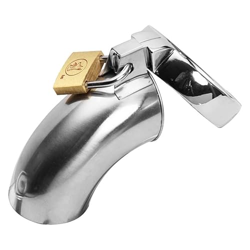 Edelstahl Eichel Öffnung Keuschheitskäfig Cock Cage Bondage Penis Fetisch Peniskäfig Keuschheitsgürtel Chastity Lock Penis Cage BDSM Extremer Sexkäfig Für Männer,40mm von ZYDHHP