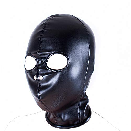 Ledermaske SM Bondage Maske Halloween Maske Sklave Fetisch Sex Toys Maske Leder BDSM Maske Kopfmaske Cosplay Maskerade Maske Sexspielzeug Maske Bondage Kopfbedeckung,L,Black von ZYDHHP