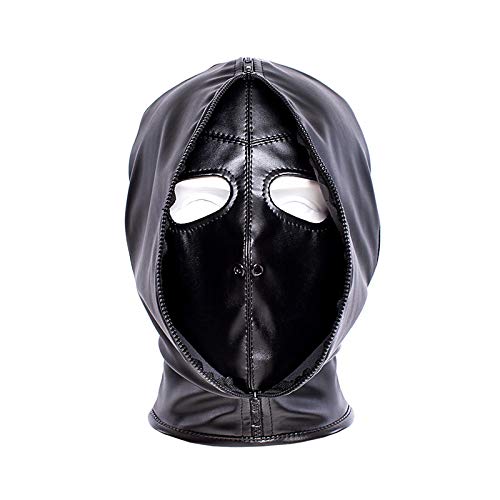 Ledermaske SM Bondage Sexmaske Einstellbare Extreme Fetisch Maske BDSM Maske Cosplay Halloween Maske Gesichtsmaske Leder Sexspielzeug Für Paare Männer Frauen,L,Black von ZYDHHP