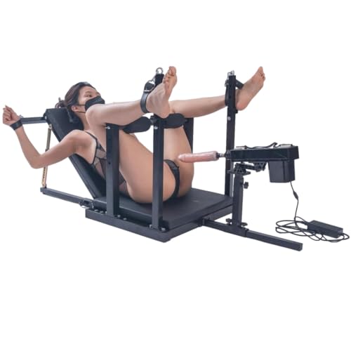 SM Beinspalter Stuhl mit Handschellen, Fußfesseln, und Sexmaschine – Bondage Set für BDSM Rollenspiele, Verstellbares Foltergerät mit Spreizstange, Extreme Fesseln und Sexspielzeug für Paare von ZYDHHP