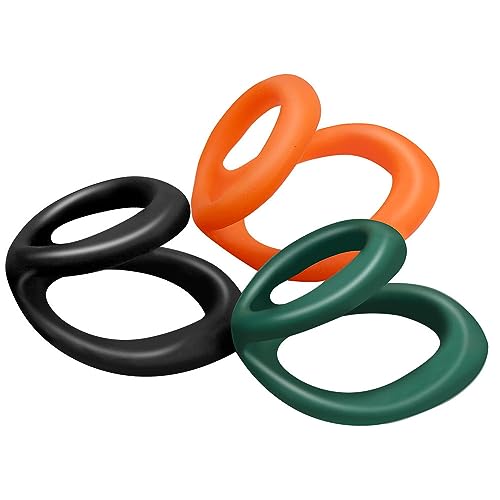 Silikon Doppel Cockring Hodenring Verzögerte Ejakulation Penisvergrößerung Sex Cockring Für Männer Extrem Hodensack Ring Fetisch BDSM Spielzeug Bondage SM Spiel,Orange von ZYDHHP