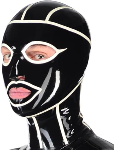 ZYDHHP BDSM Erotik Latexmaske Cosplay Halloween Maske Bondage Maske SM Sex Fetisch Maskerade Club Masken Latex Enge Kleidung Kopfmaske BDSM Maske Sexspielzeug Extrem Paare,XL,Black von ZYDHHP