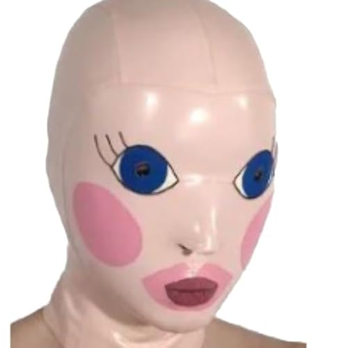 ZYDHHP Fetischmaske Bondage SM Latexmaske Halloween Cosplay Sexmaske Kopfbedeckung Erotik BDSM Maske Extreme Sexspielzeug Gummimaske Kopfmaske Aus Latex SM Spiele,M,Pink von ZYDHHP