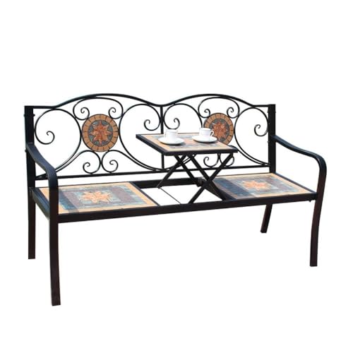 ZYDLMBJL Außenbank, Gartenbank for Terrasse, Balkonsitzgelegenheiten im Freien – 2 Personen von ZYDLMBJL