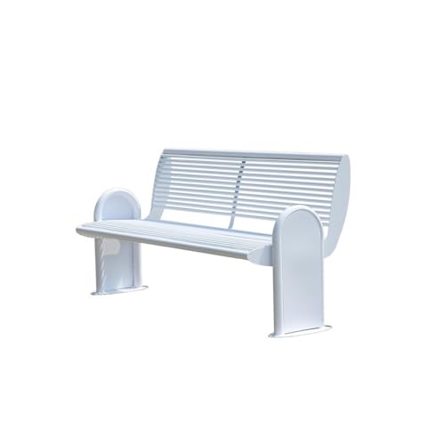 ZYDLMBJL Außenbank, Metallbank for den Außenbereich – Garten- und Terrassenstühle, robuste Rückenlehne, Elegantes Design(White,120cm) von ZYDLMBJL