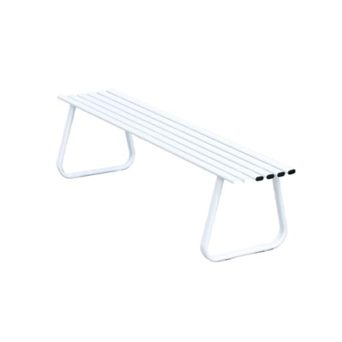 ZYDLMBJL Außenbank, Outdoor Bank Park Stuhl Doppel Terrasse Freizeit Sitzgelegenheiten(White,L) von ZYDLMBJL