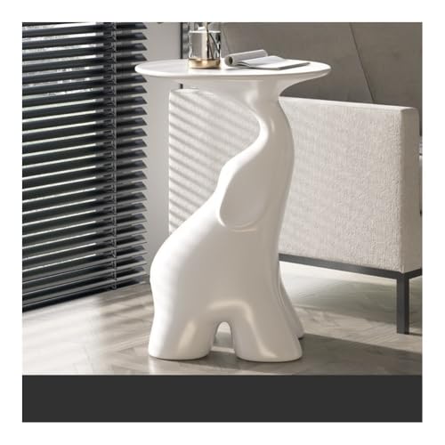 ZYDLMBJL Couchtisch, Moderner Couchtisch, Wohnzimmer-Akzent-Beistelltisch mit stabilem Metallrahmen(White) von ZYDLMBJL