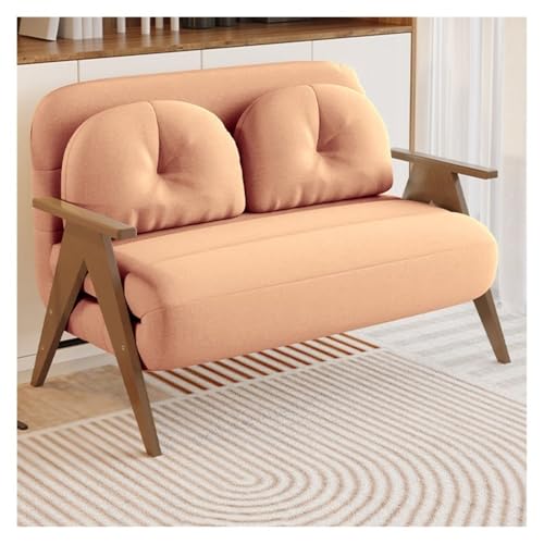ZYDLMBJL Klappbares Schlafsofa, Umwandelbares Zweisitzer-Schlafsofa, Verstellbarer Schlafsessel for kleine Räume(Orange,126cm) von ZYDLMBJL