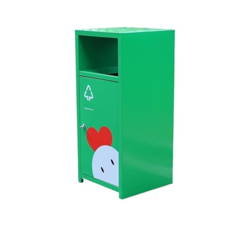 ZYDLMBJL Mülleimer für den Außenbereich, Cartoon-Mülleimer for den Außenbereich, großer quadratischer Mülleimer for Spielplatz und Schule(Green) von ZYDLMBJL