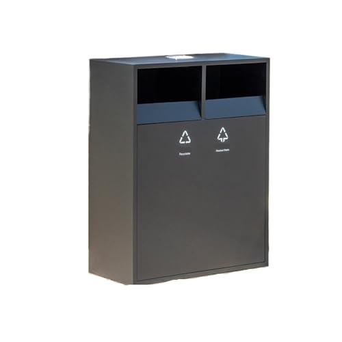 ZYDLMBJL Mülleimer für den Außenbereich, Edelstahl-Mülleimer, kommerzieller Mülleimer for den Außenbereich for die Öffentlichkeit(Black,S) von ZYDLMBJL