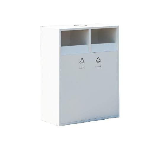 ZYDLMBJL Mülleimer für den Außenbereich, Edelstahl-Mülleimer, kommerzieller Mülleimer for den Außenbereich for die Öffentlichkeit(White,L) von ZYDLMBJL