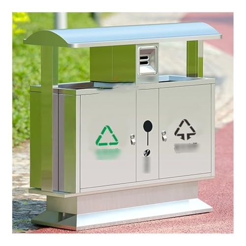 ZYDLMBJL Mülleimer für den Außenbereich, Edelstahl-Mülleimer for den Außenbereich – Park-Recyclingbehälter, langlebige Abfallsortierung von ZYDLMBJL
