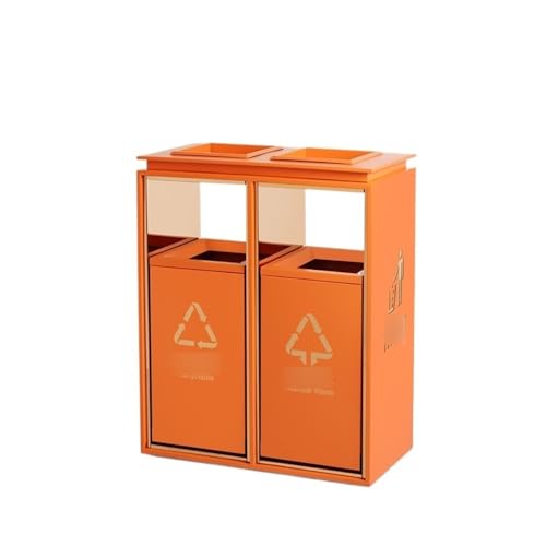 ZYDLMBJL Mülleimer für den Außenbereich, Edelstahl-Mülleimer mit Aschenbecher for Hotellobby-Aufzüge(Orange) von ZYDLMBJL
