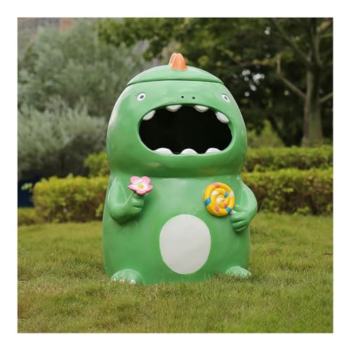 ZYDLMBJL Mülleimer für den Außenbereich, Fiberglas-Mülleimer for Tiere, großer Mülleimer for den Außenbereich mit Deckel(Green) von ZYDLMBJL