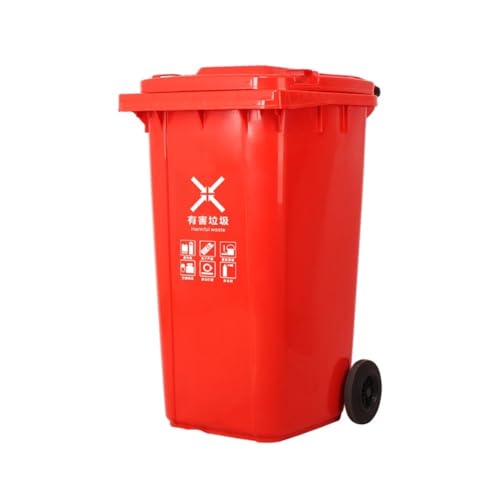 ZYDLMBJL Mülleimer für den Außenbereich, Mülleimer mit Deckel for den Außenbereich – langlebiger, klassifizierter Mülleimer for Gemeinden(Red,S) von ZYDLMBJL