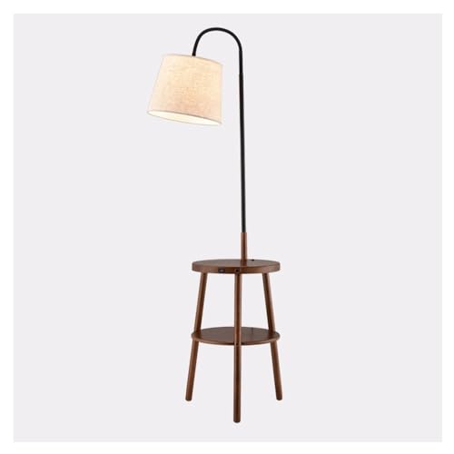 ZYDLMBJL Stehlampe, Moderne Arc-Stehlampe mit Holztabletttisch, Stehregallampe for Wohnzimmer(Brown) von ZYDLMBJL