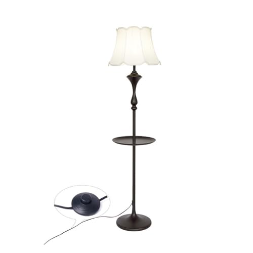 ZYDLMBJL Stehlampe, Moderne LED-Stehleuchte mit Beistelltisch for Schlafzimmer, Wohnzimmer, Büro(White) von ZYDLMBJL