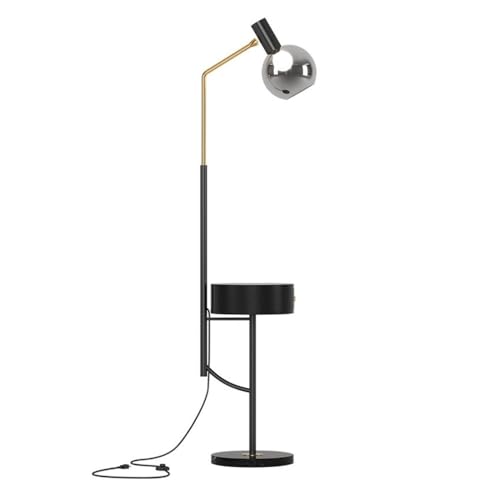 ZYDLMBJL Stehlampe, Stehlampe mit Beistelltisch, Nachttischlampe mit Schublade for Wohnzimmer, Schlafzimmer, Gästezimmer(Silver) von ZYDLMBJL