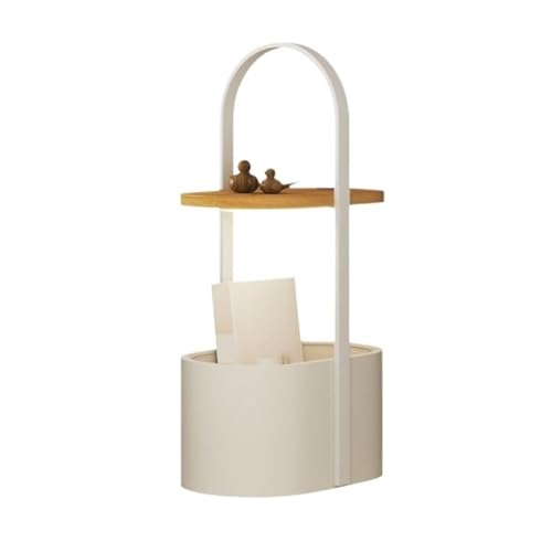 ZYDLMBJL Stehlampe, Stehlampe mit Regalen aus Massivholz, Moderne Regal-Stehlampe mit 3 Farbtemperaturen for Wohnzimmer, Schlafzimmer(White) von ZYDLMBJL
