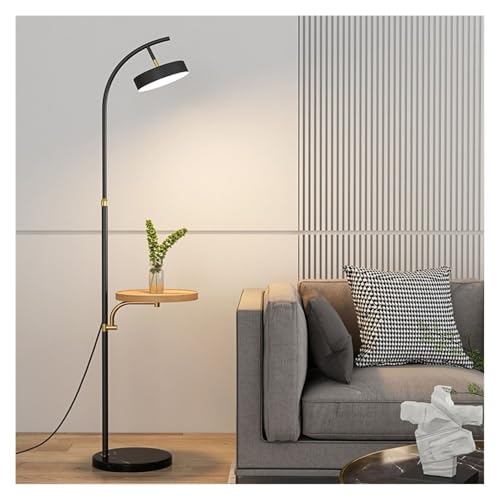 ZYDLMBJL Stehlampe, Stehlampe mit Tischbefestigung, Marmor-Stehlampe mit Bogen, Gebogene hohe Regal-Stehlampe for Wohnzimmer, Büro, 360° drehbarer Schirm(Natural) von ZYDLMBJL