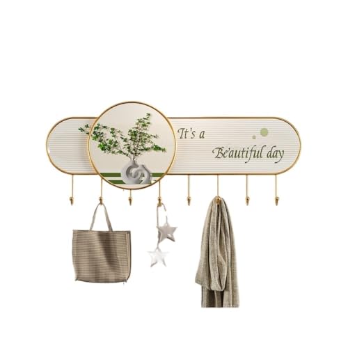 ZYDLMBJL Wandgarderobe, Eingangshaken for Schlüssel und Hüte – Wandmontierter Türhänger zur Kleideraufbewahrung(Green,85cm) von ZYDLMBJL