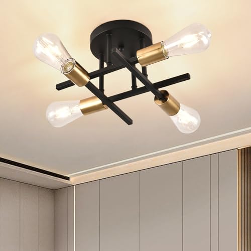 ZYDTRIP Sputnik Kronleuchter, Semi Flush Mount Deckenleuchte Moderne Bauernhaus Beleuchtung für Küche Schlafzimmer Wohnzimmer Badezimmer Flur Eingang von ZYDTRIP