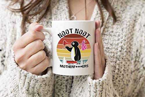 Noot Noot Retro Motherf Weißer Becher Kaffee Tee Mug Cup 330 ml Becherschale Tasse von ZYDUVA
