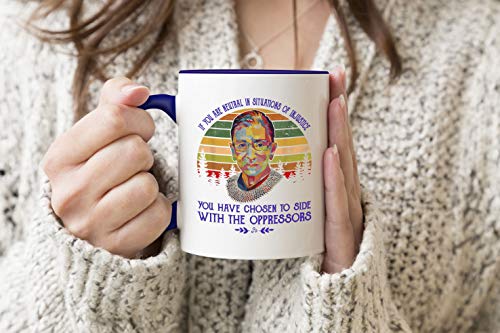 Ruth Bader Ginsburg Notorious RBG Quote Feminist Gift Blauer Griff-Becher Kaffee Tee Becher 330 ml Mug Cup Tasse von ZYDUVA