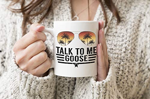 Talk To Me Goose Sunglasses Inspired By Top Gun Aviators Weißer Becher Kaffee Tee Mug Cup 330 ml Becherschale Tasse von ZYDUVA