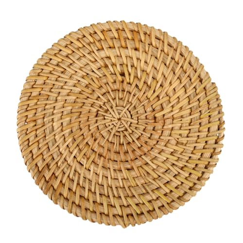 ZYDYRX Rattan Untersetzer 13 cm Runde Teetassen Untersetzer Handgefertigte Untersetzer Kaffee-Untersetzer Gewebte Bechermatte für Glas Getränke Teetassen Tischsets Kübelpflanzen von ZYDYRX