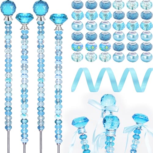 119 Stück Gartenstecker DIY Feenstab Pflanzenstecker mit blauen großen Loch Perlen Kristall Diamant Stopper Top 4 Edelstahl Gewindestange Perlen Gartenstecker für Außen Innen Hof Terrasse Dekorationen 119 Stück Gartenstecker DIY Feenstab Pflanzenstecker mit blauen großen Loch Perlen Kristall Diamant Stopper Top 4 Edelstahl Gewindestange Perlen Gartenstecker für Außen Innen Hof Terrasse Dekorationen von ZYEHXED