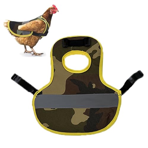 ZYEKIU 1 Pcs Warnweste Hund Hühner Geschirr Henne Hennen pet Reflective Vest Henne Reflektierende Weste Warnweste für Hühnersattel Hen Kostüm Hühnerstall Zubehör Sattel Warnweste (Camouflage) von ZYEKIU